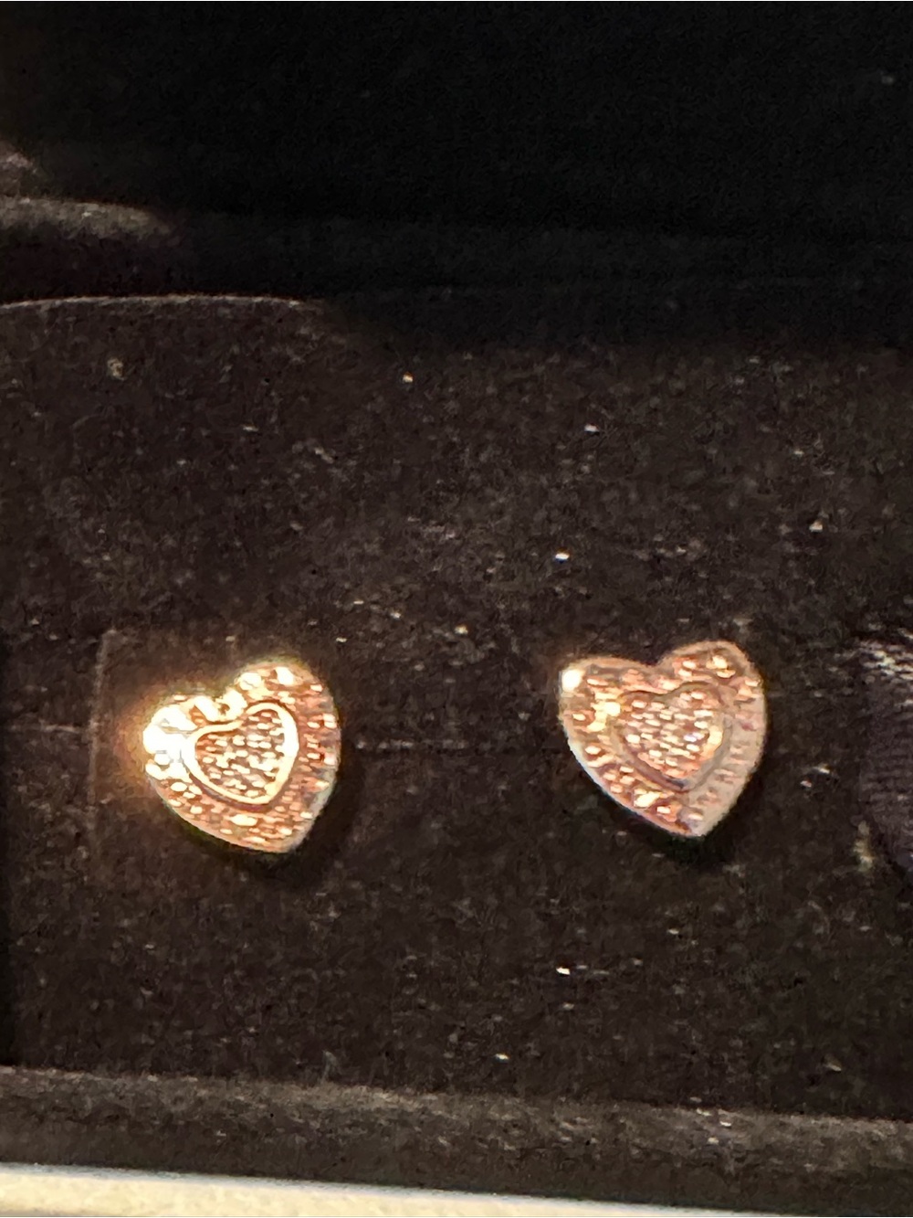 Pandora gold tone heart earrings
